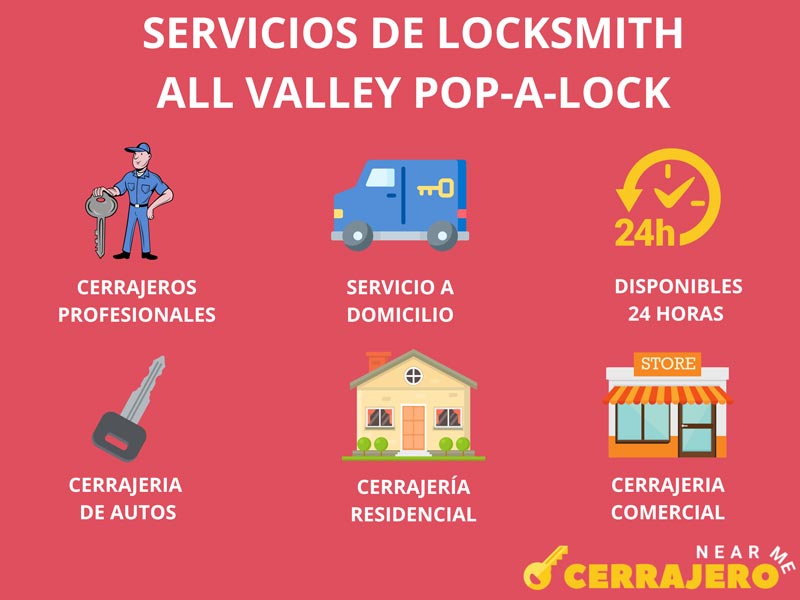  cerrajería Locksmith - All Valley Pop-A-Lock servicios